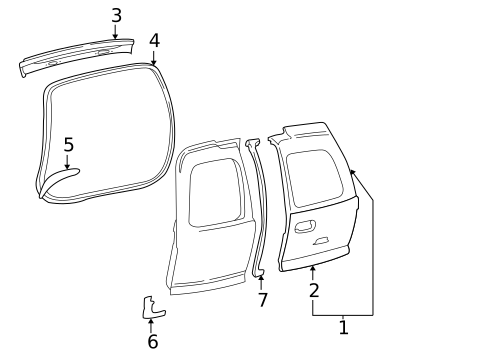 Door & Components for 2003 GMC Yukon XL 2500 #0