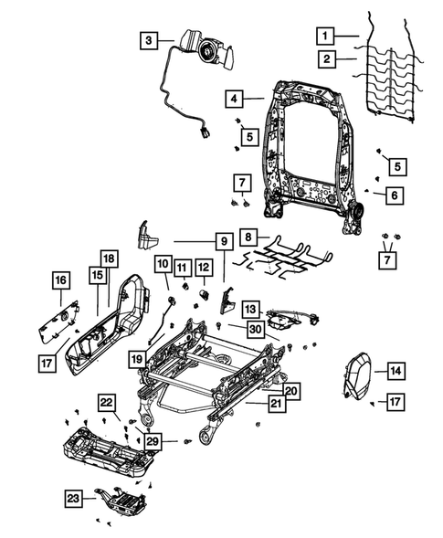 Front Seats - Adjusters, Recliners, Shields and Risers for 2022 Ram 1500 Classic #2