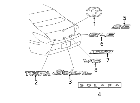 Exterior Trim - Trunk for 2007 Toyota Solara #0