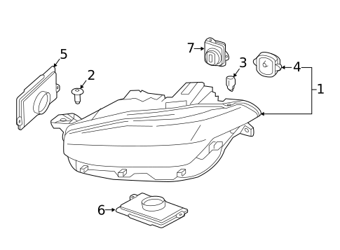 Headlamp Components for 2018 Volvo XC90 #0