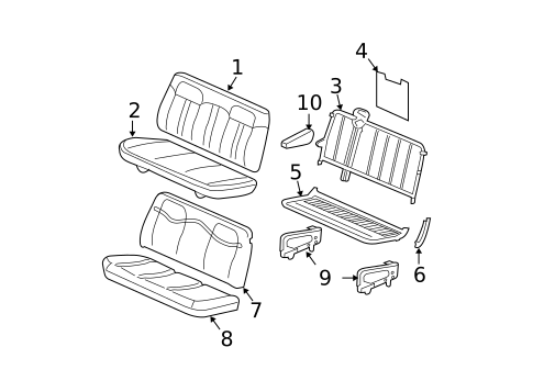 Rear Seat Components for 2018 Chevrolet Express 2500 #1
