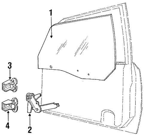 Glass - Front Door for 1988 Ford Escort #2