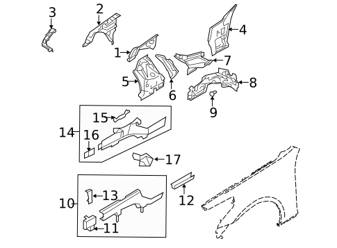Structural Components & Rails for 2013 INFINITI EX37 #0