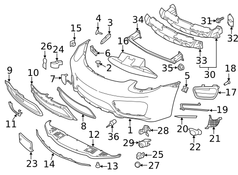 Bumper & Components - Front for 2016 Porsche Cayman #0