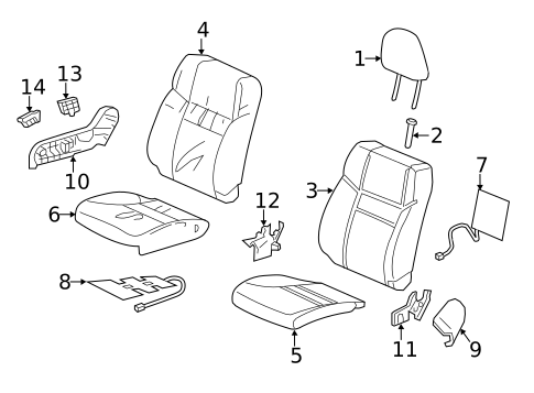 Passenger Seat Components for 2015 Honda CR-V #0