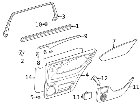 Interior Trim - Rear Door for 2000 Mercedes-Benz E 55 AMG® #1