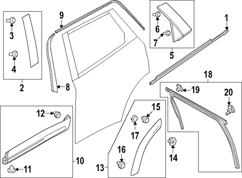 Exterior Trim - Rear Door for 2021 Mazda CX-30 #4