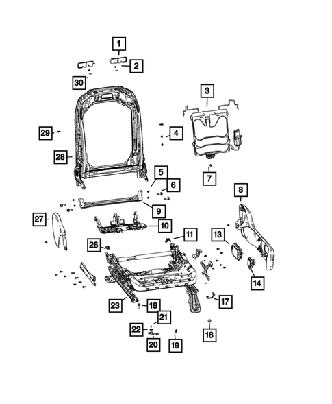 Front Seats - Adjusters, Recliners, Shields and Risers for 2024 Jeep Wrangler #7