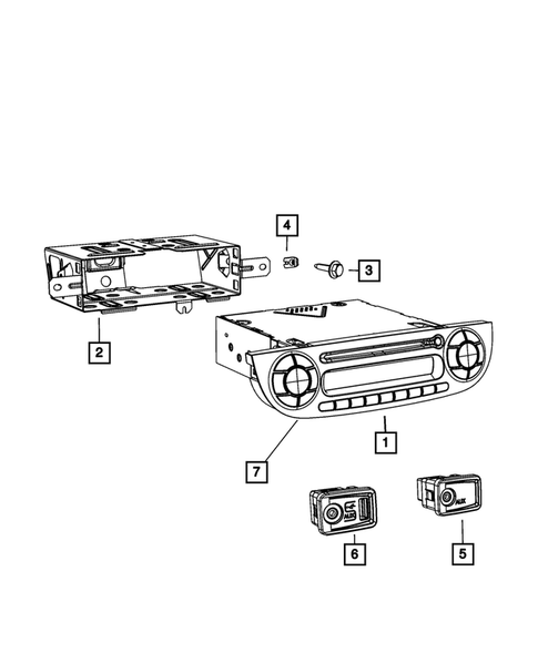 Radio, Antenna, Speakers, DVD, and Video systems for 2012 Fiat 500 #1