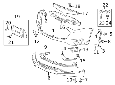 Bumper & Components - Front for 2024 Chevrolet Traverse Limited #23