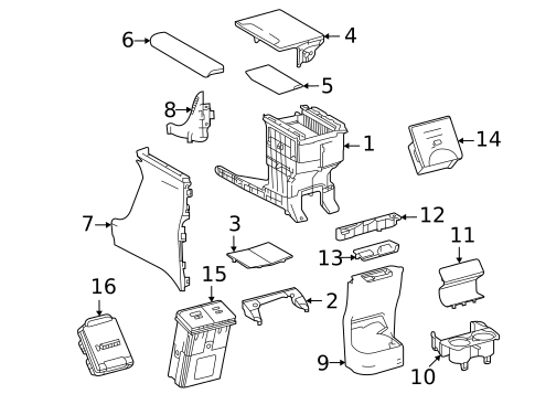 Center Console for 2022 Toyota Sienna #1