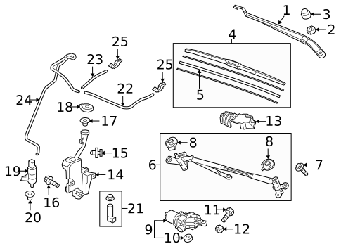 Wiper & Washer Components for 2022 Honda Pilot #0