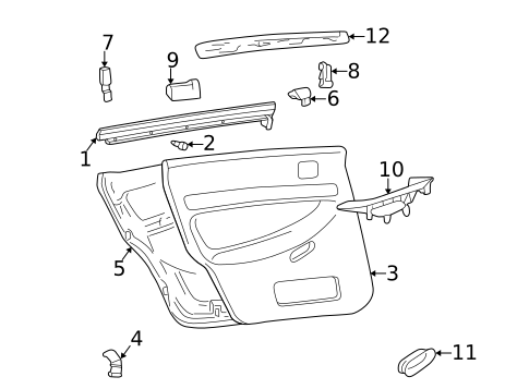 Interior Trim - Rear Door for 1997 Audi A4 #0