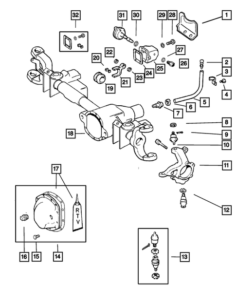 Front Axle Housing for 2001 Dodge Ram 2500 #1