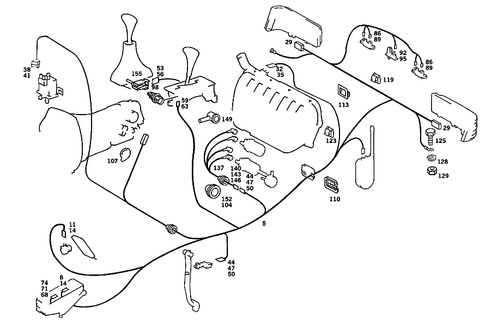 Cable Harnesses Used for Tail Lamps, Fuel Pump, and Transmission for 1986 Mercedes-Benz 190E #1