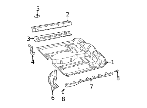Floor & Rails for 1998 Chevrolet Cavalier #0