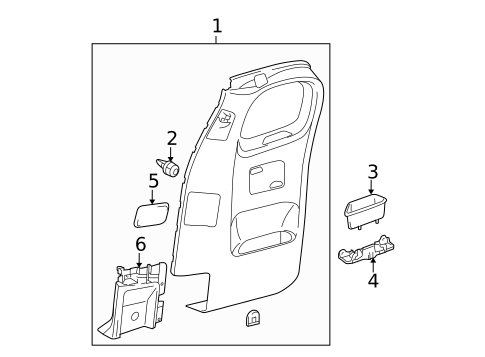 Interior Trim - Rear Door for 2006 Toyota Tacoma #1