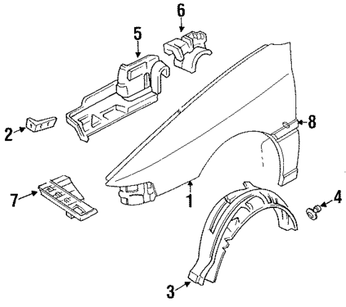 Exterior Trim - Fender for 1992 Ford Escort #0