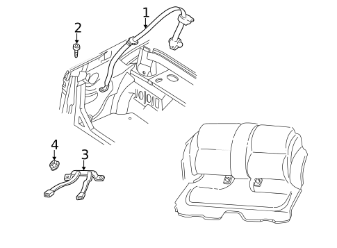 Rear Seat Belts for 2003 Chrysler Sebring #1