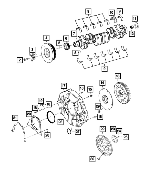 Crankshaft, Piston, Drive Plate, Flywheel, and Damper for 2010 Dodge Ram 2500 #0