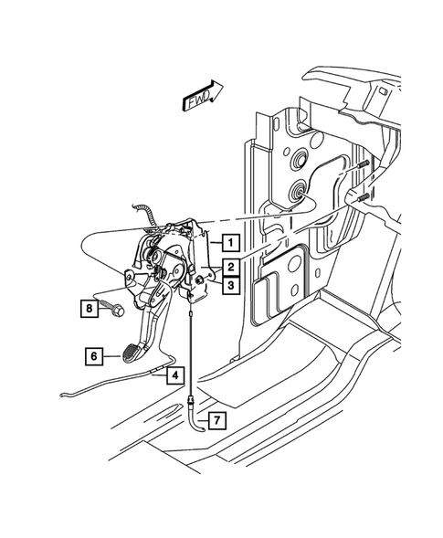 Parking Brake Lever, Cables, and Rear Disc Park Brake Assembly for 2011 Ram Dakota #1