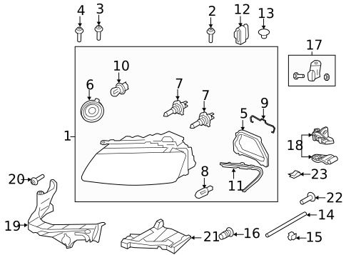 Headlamp Components for 2009 Audi A5 Quattro #1