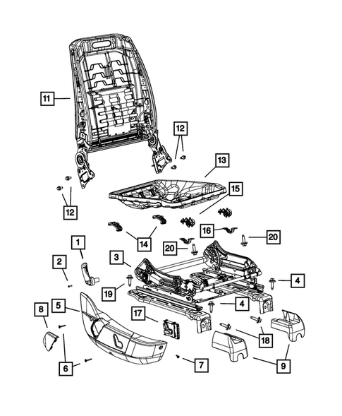 Front Seats - Adjusters, Recliners, Shields and Risers for 2009 Dodge Charger #1