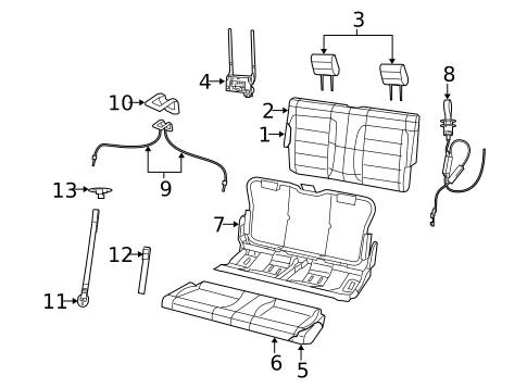 Rear Seat Components for 2018 Jeep Wrangler #1