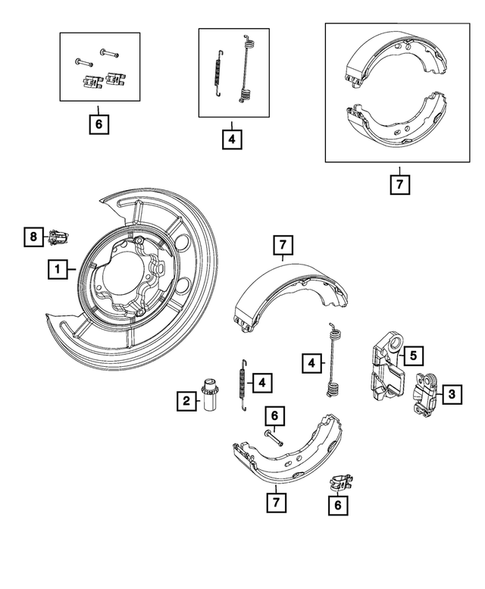 Parking Brake Level, Cables, and Rear Disc Park Brake Assembly for 2021 Ram ProMaster 1500 #2