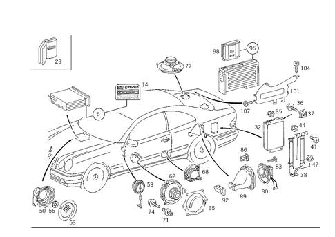 Radio Set, Remote Control, Amplifier, CD-Player, Loudspeaker for 2002 Mercedes-Benz CLK430 #1