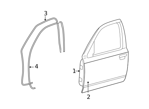 Door & Components for 2003 Ford Crown Victoria #1