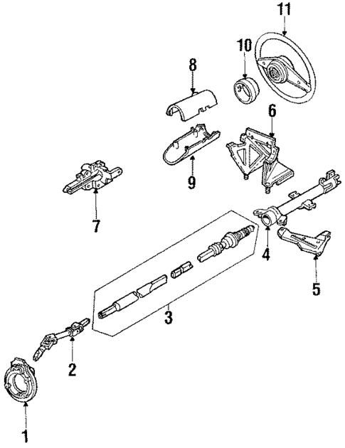Steering Column & Wheel for 1984 Mercury Lynx #0
