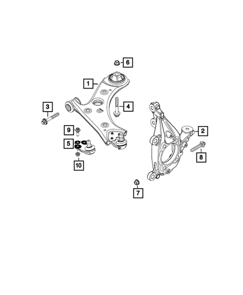 Front Suspension, Strut and Cradle for 2018 Fiat 500X #1