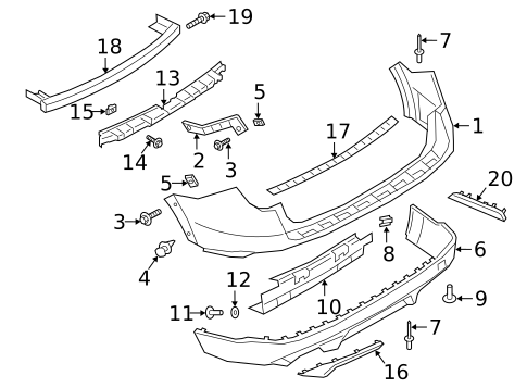 Bumper & Components - Rear for 2020 Ford Explorer #1