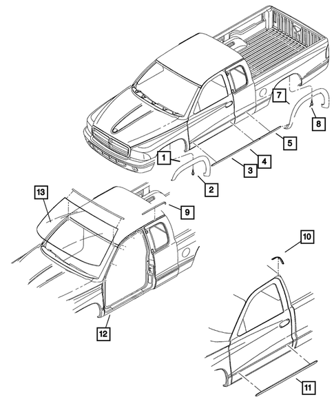 Moldings and Ornamentation for 2004 Dodge Dakota #1