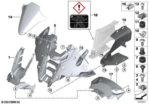 Motorcycle Trim Section, Windshield for 2026 BMW-Motorrad S 1000 RR #0