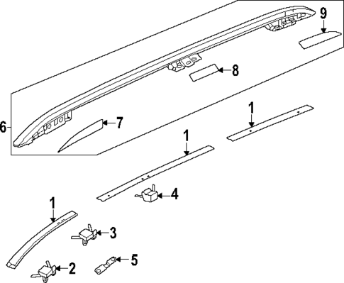 Exterior Trim - Roof for 2025 Honda Pilot #0