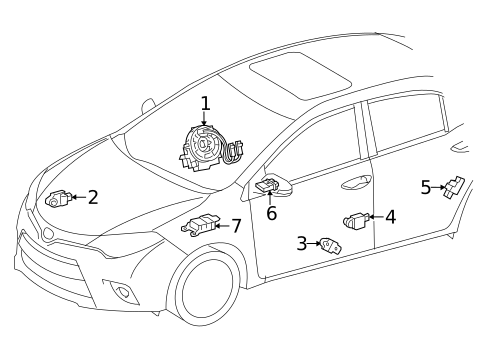 Air Bag Components for 2017 Toyota Corolla #1