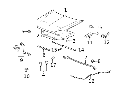 Hood & Components for 2008 Saturn Aura #2
