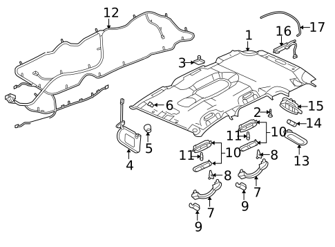 Interior Trim - Roof for 2006 Isuzu Ascender #3