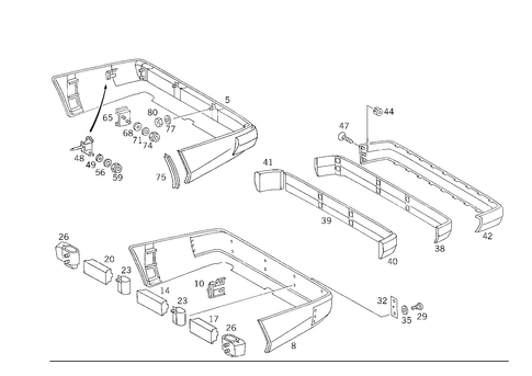 Rear Bumper for 1986 Mercedes-Benz 300E #3