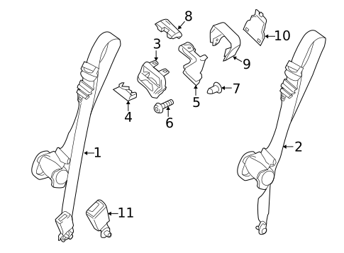 Third Row Seat Belts for 2019 Ford Transit-150 #1