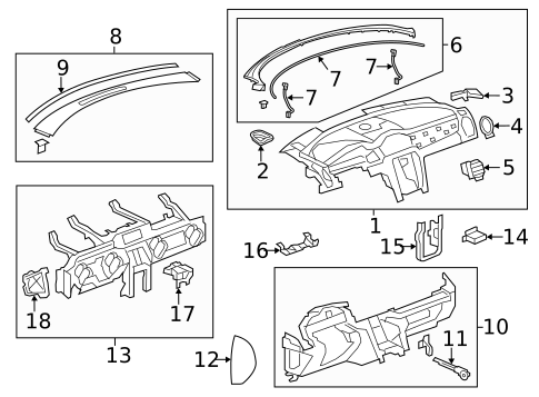 Instrument Panel for 2013 Buick Enclave #0