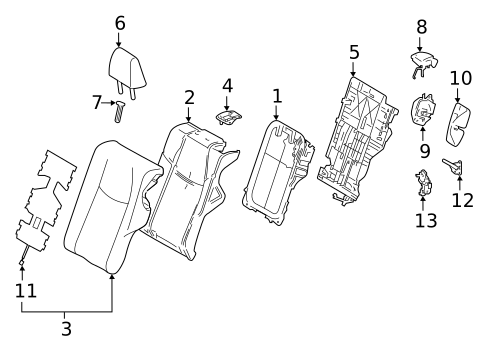 Rear Seat Components for 2022 Toyota RAV4 #1