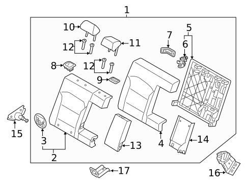 Rear Seat Components for 2021 Hyundai Ioniq #0
