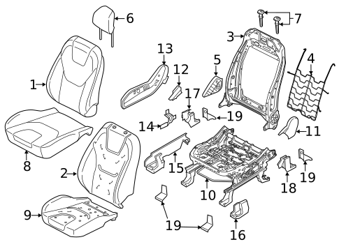 Passenger Seat Components for 2021 Ford Edge #1