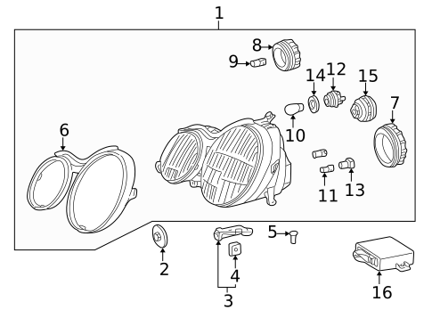 Headlamp Components for 2000 Mercedes-Benz CLK430 #0