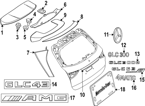 Exterior Trim - Lift Gate for 2025 Mercedes-Benz GLC 43 AMG® #1