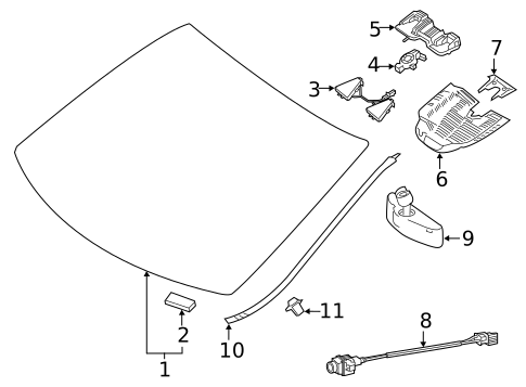 Glass - Windshield for 2021 Mercedes-Benz GLA250 #0
