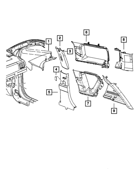 Panels-Moldings-Scuff Plates, Pillar, Cowl, 1/4 Panel Trim and Cargo Covers for 2017 Jeep Compass #2